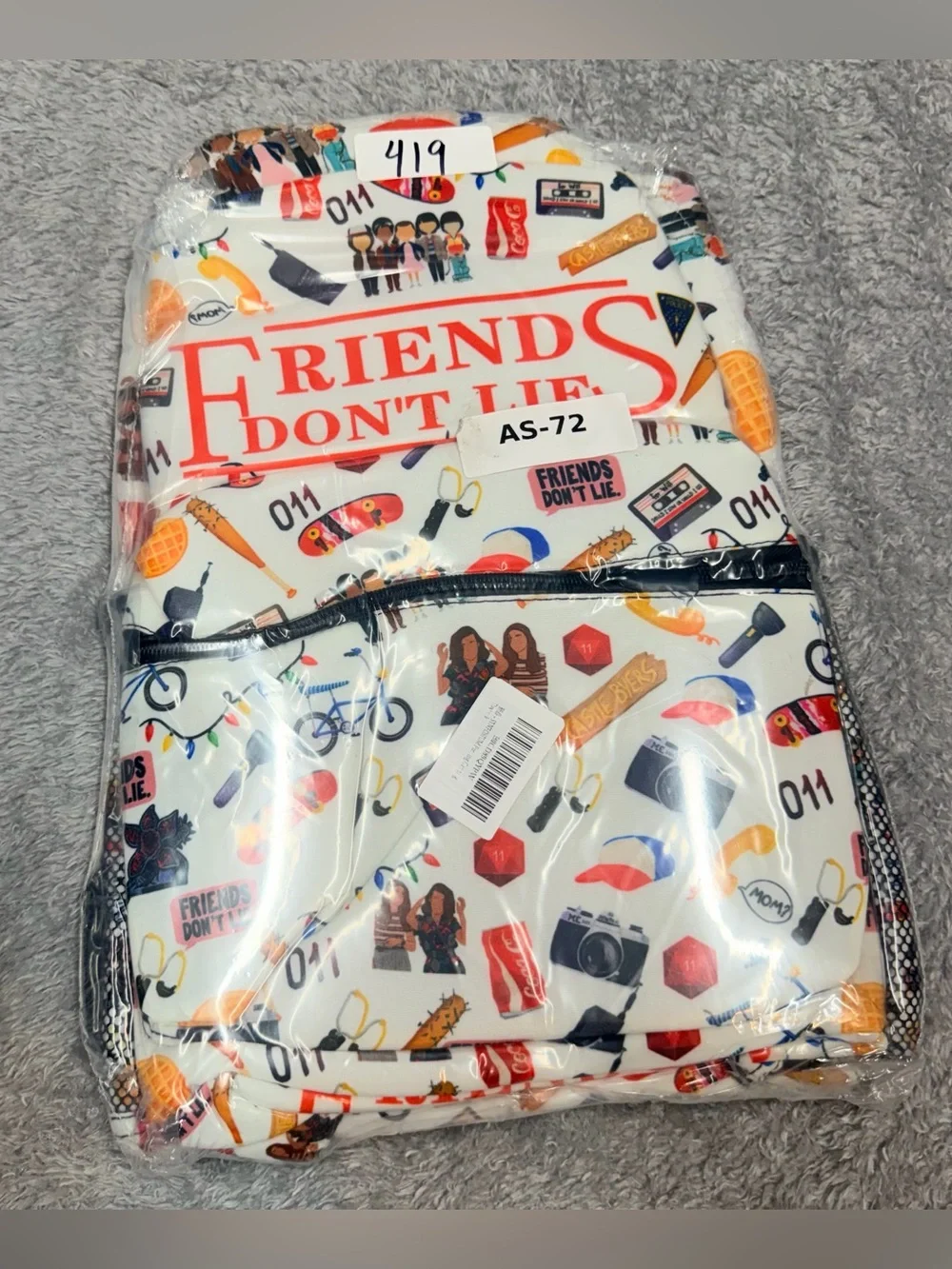 Stranger Things Multicolor 'Friends Don't Lie' Icon Mini Backpack